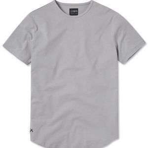 Men’s Cut’s AO Curve-Hem Tee, Grey, XL
